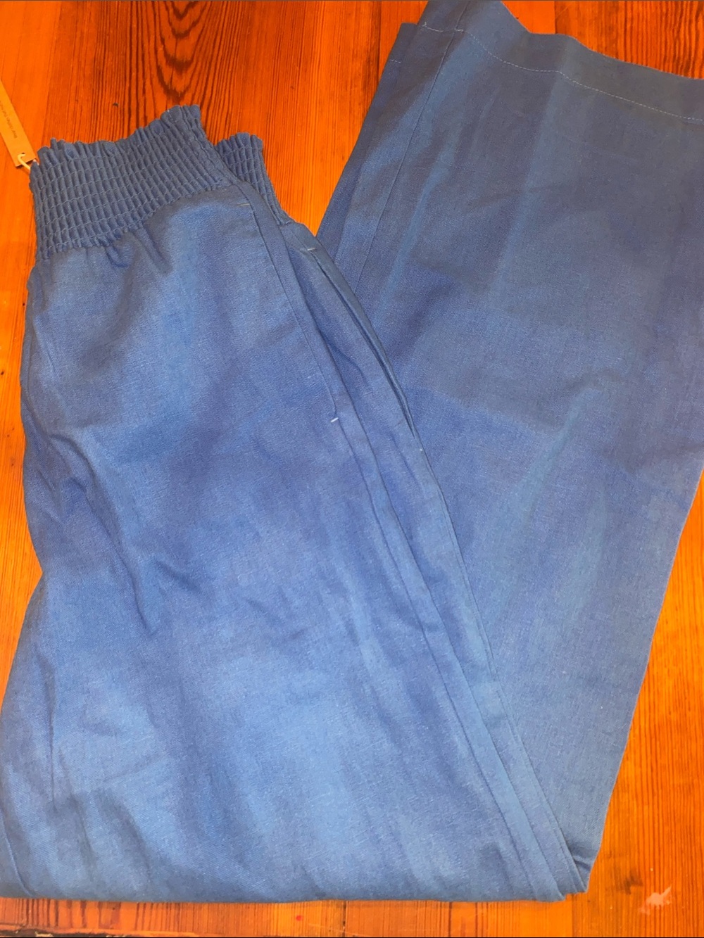 Love Tree Olive Green Ribbed Waist linen blend pants